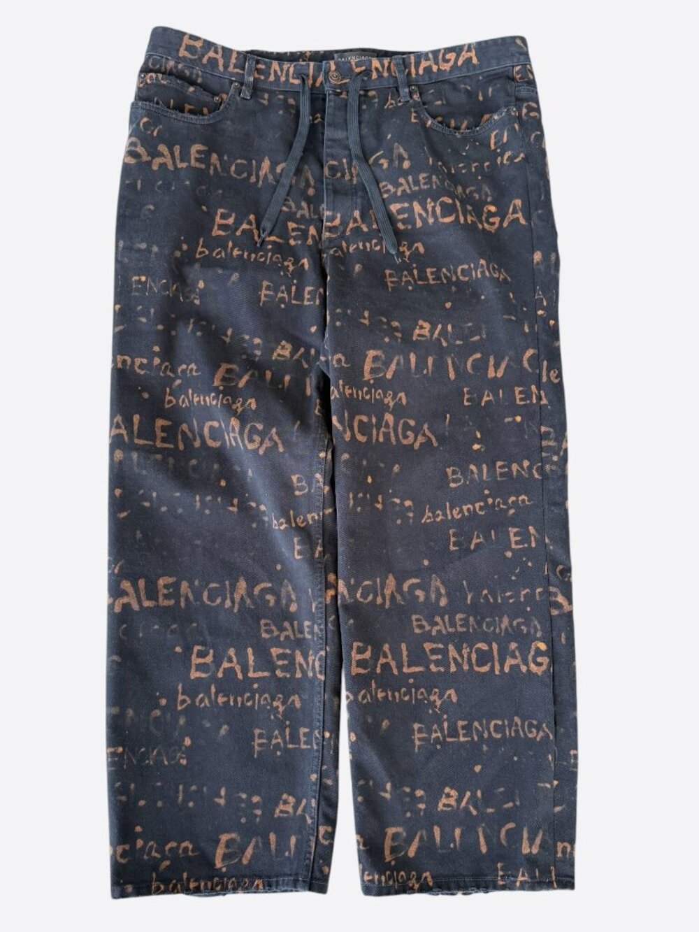 Balenciaga Black Bleached Logo Jeans
